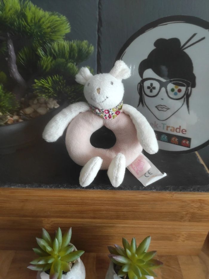 Doudou Hochet Souris Myrtille Et Capucine Fleurs Moulin Roty #geektradedoudou