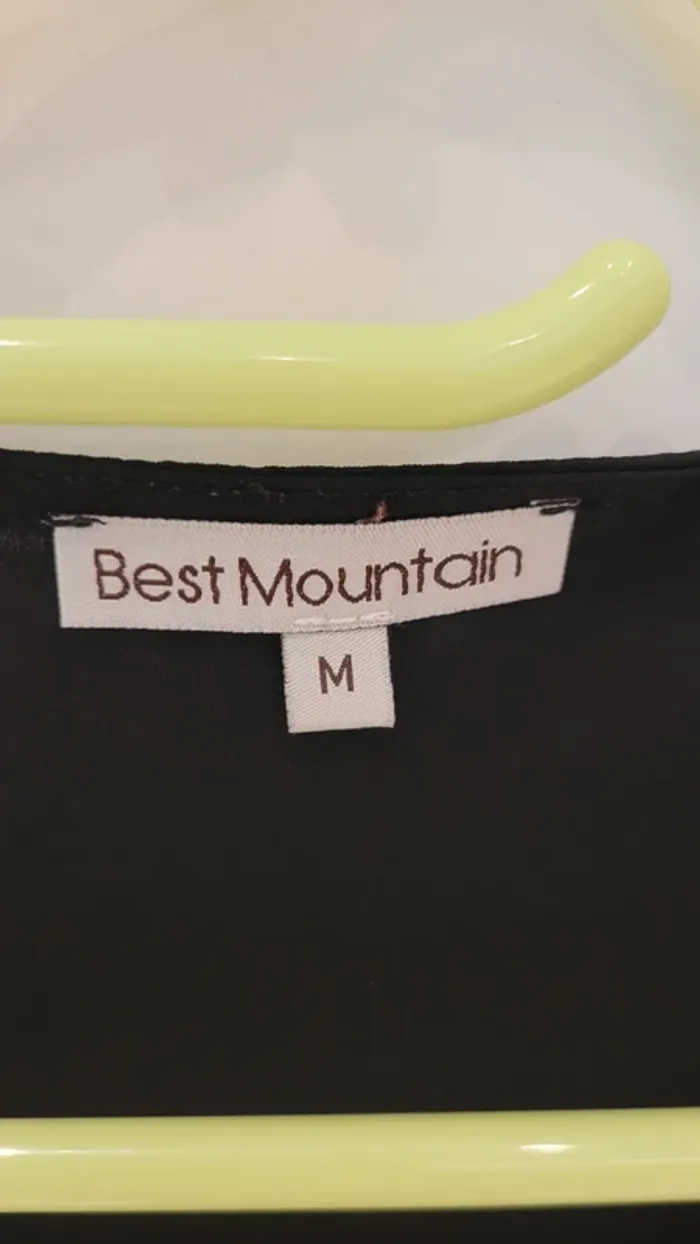 Blouse cache cœur noire ligne épaule dorée - photo numéro 3