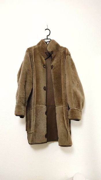 Manteau vintage en peau de mouton retourné shearling montone sheepskin réversible