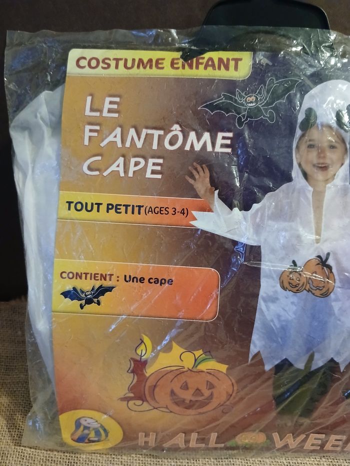 Déguisement le fantôme cape 3-4ans - photo numéro 3