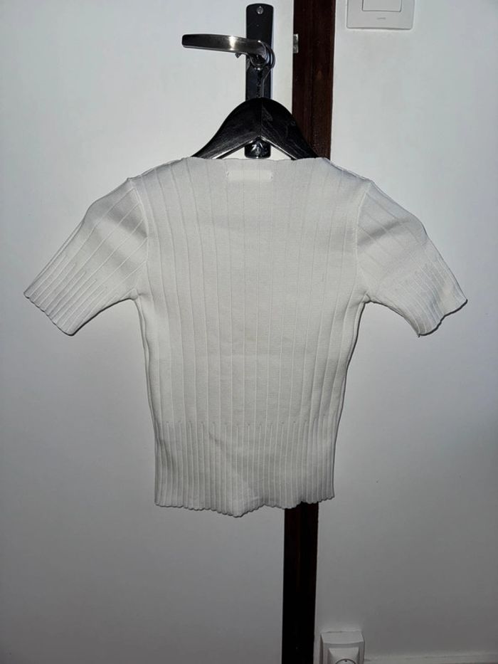 Pull manches courtes blanc - photo numéro 2