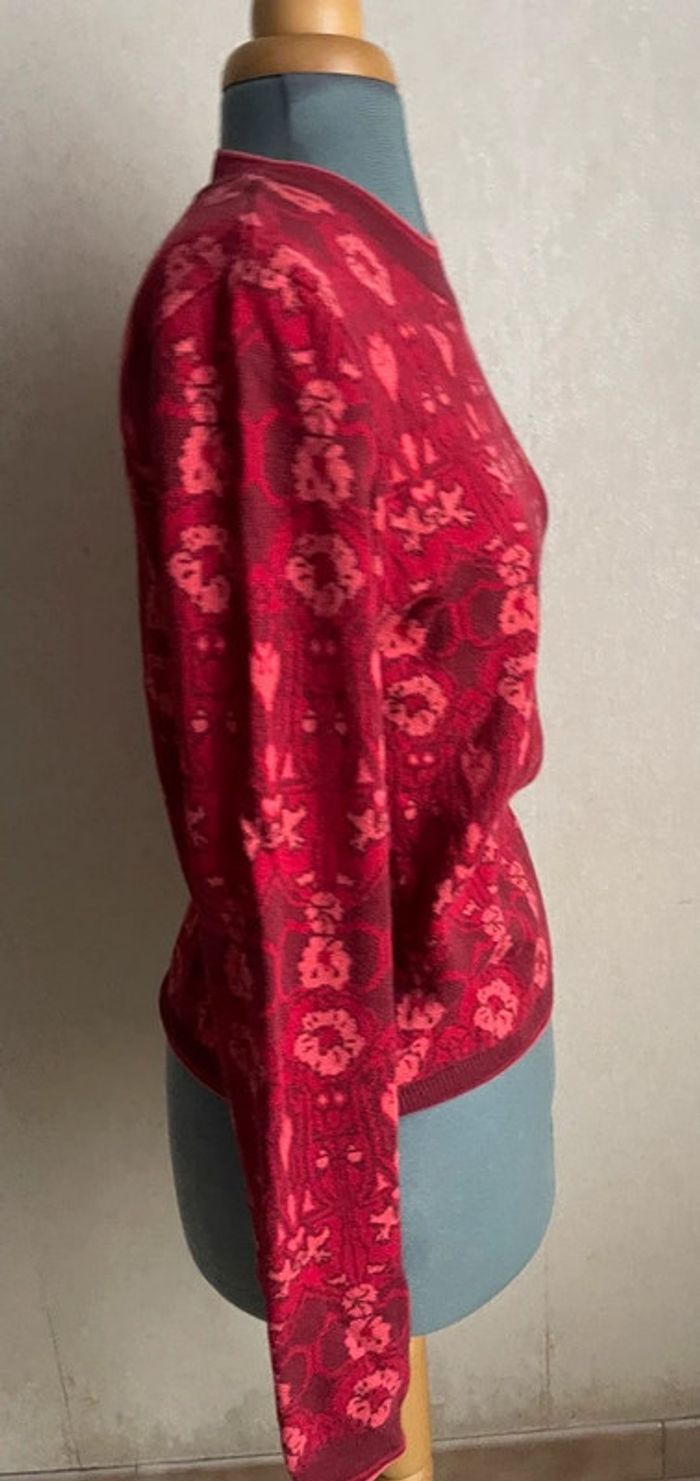 Pull jaquard rouge - photo numéro 3