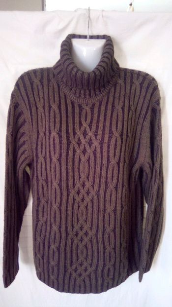 Gros Pull col roulé noir/kaki "Unlimit 9D"