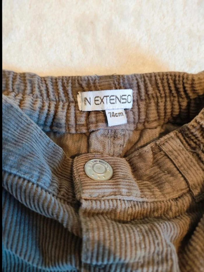 Pantalon velours côtelé  9  mois - photo numéro 3