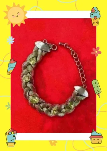 Bracelet argenté vert