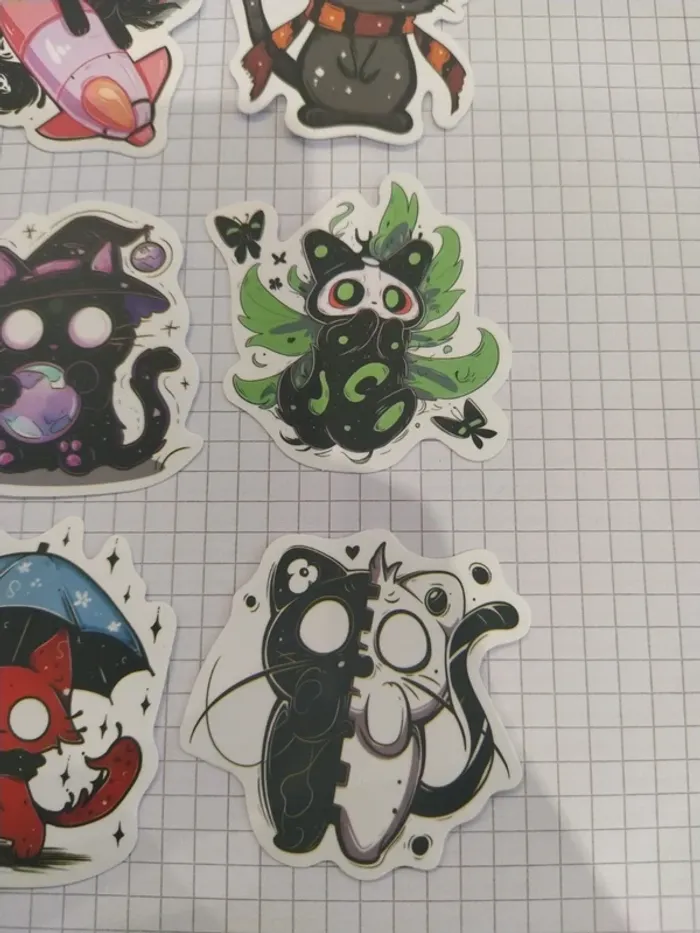 Autocollants chat noir (lot E) - photo numéro 4