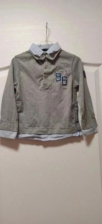 Polo ml gris effet 2 en 1 Okaïdi 6 ans