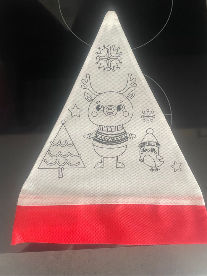 Lot de 4 Bonnets  de noel à colorier - photo numéro 2