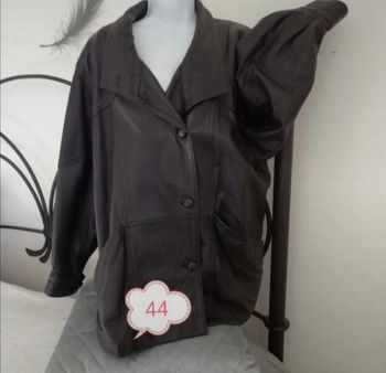 Veste longue cuir femme 44