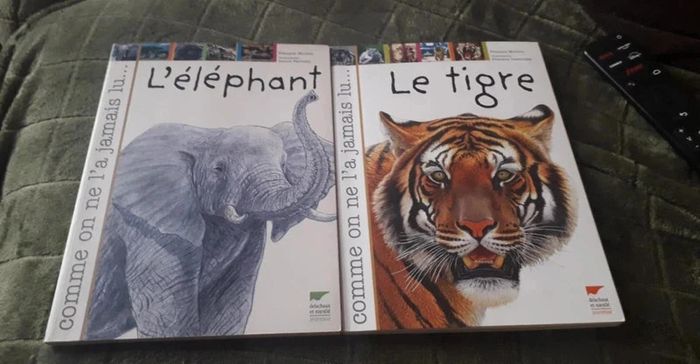 Superbe lot d' ouvrages animalier / Le Tigre / L' éléphant / Jeunesse.