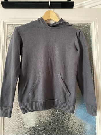 Pull capuche emnmaille  grise Tex