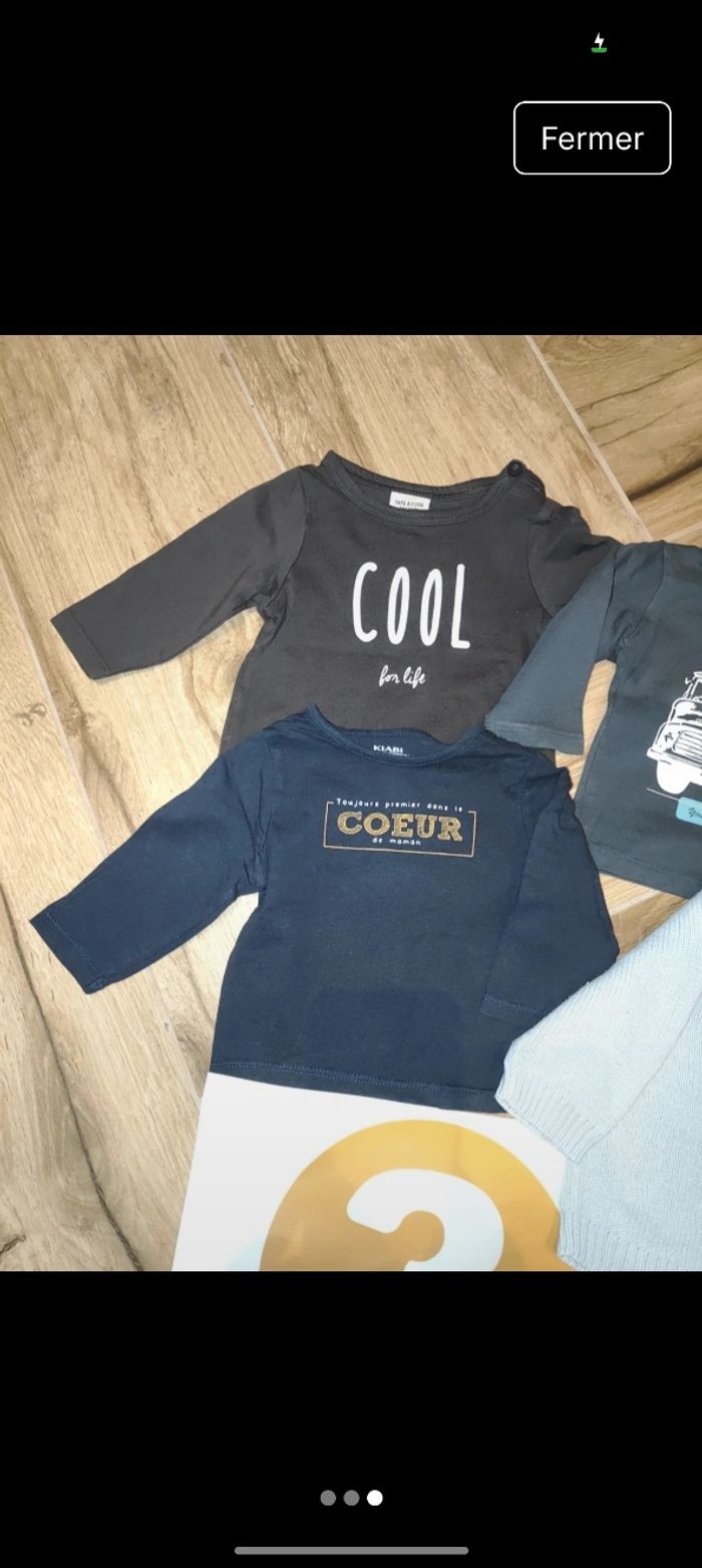 Lot 3 t-shirts manches longues dont maman camion et 1 pull - photo numéro 3