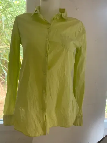Chemise Sud express vert clair taille M 100%voton