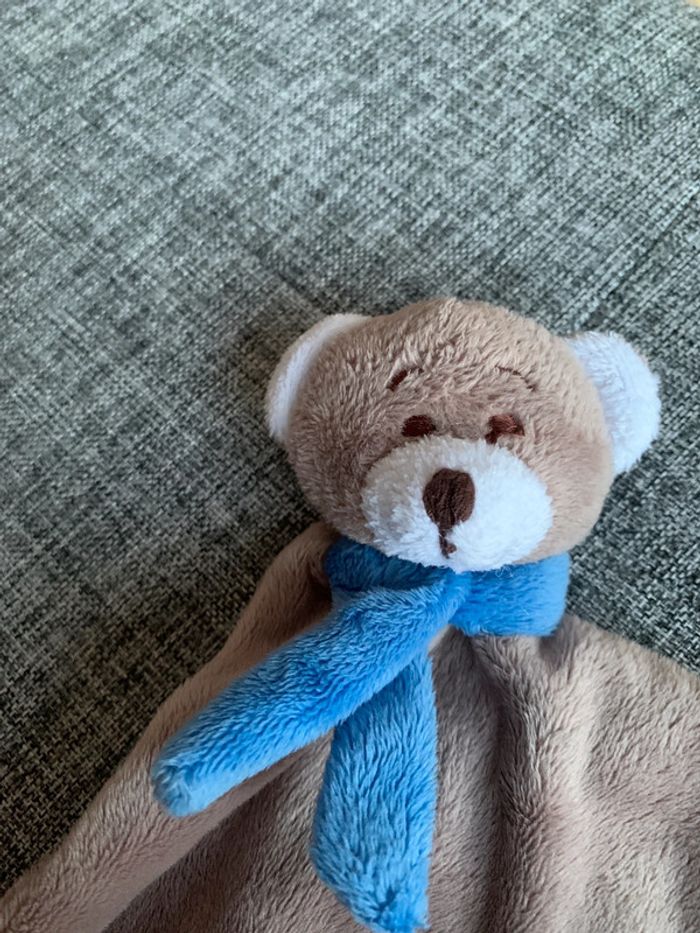 Doudou ourson marron et bleu / Nin-Nin - photo numéro 4