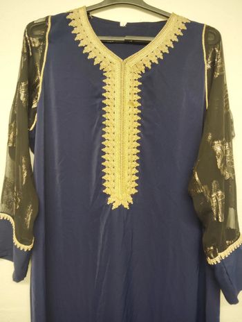 Caftan/robe fille bleu nuit et noir taille L
