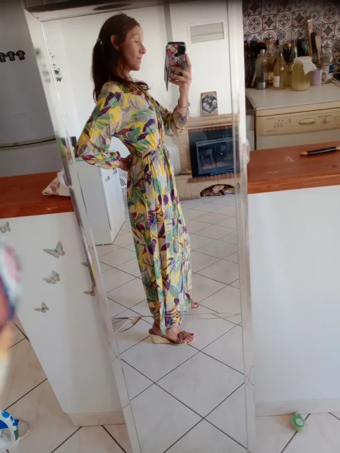Robe longue L imprimé floral c83 - photo numéro 5