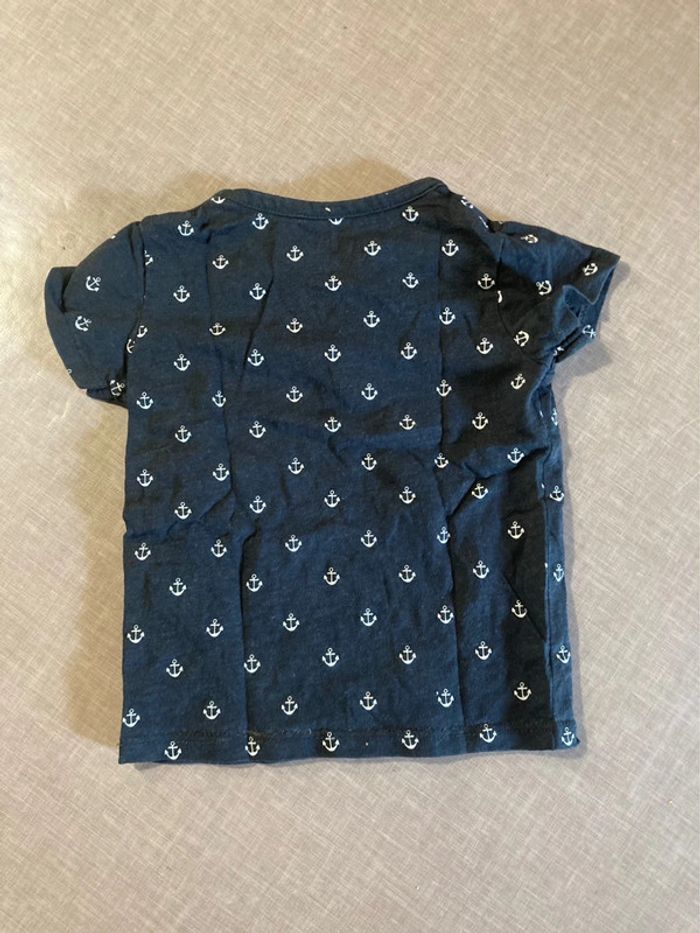 T-shirt bébé garçon Kiabi navy motifs ancres – 9 mois - photo numéro 3