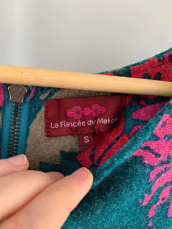 Robe La Fiancée du Mekong rose et bleu clair taille S - photo numéro 6