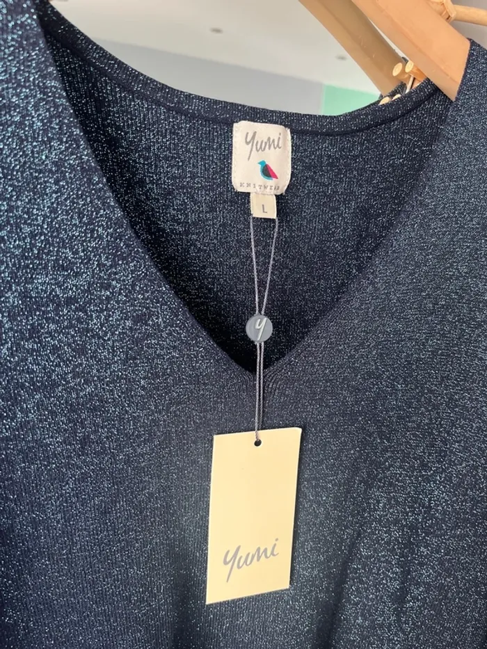 Robe de soirée ou coktail Yumi taille L marine neuve avec étiquette - photo numéro 4