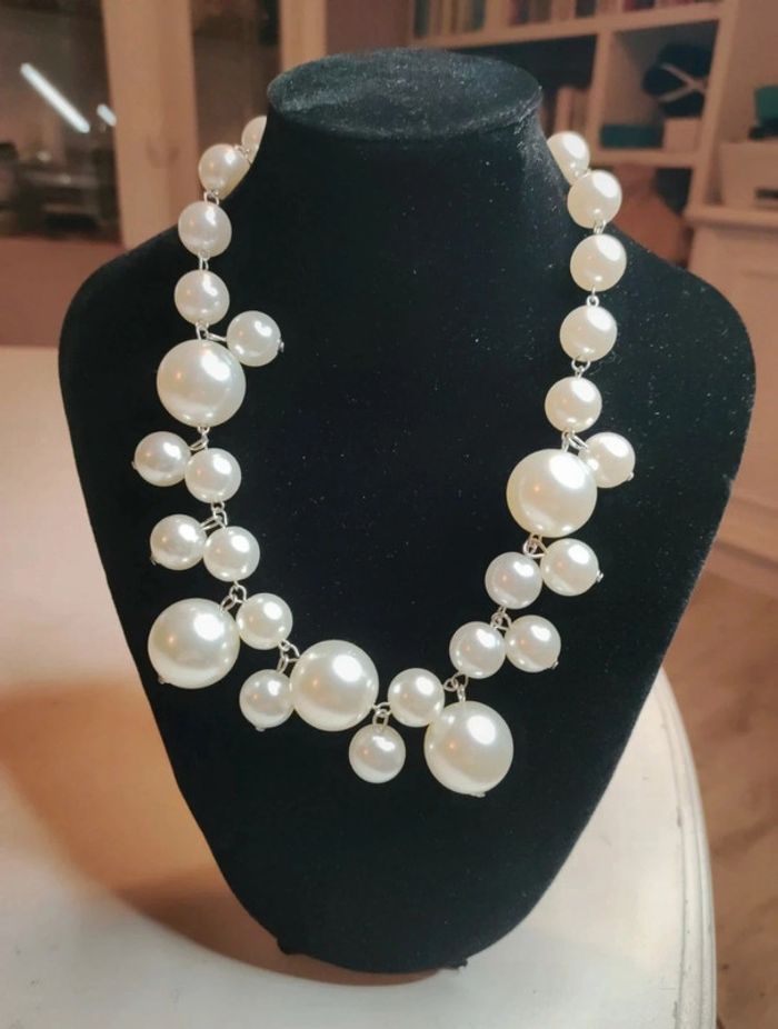 Lot de 4 colliers de perles blanches - photo numéro 5