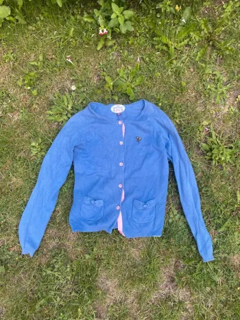 Gilet sergent major fille bleu volant badminton 8 ans