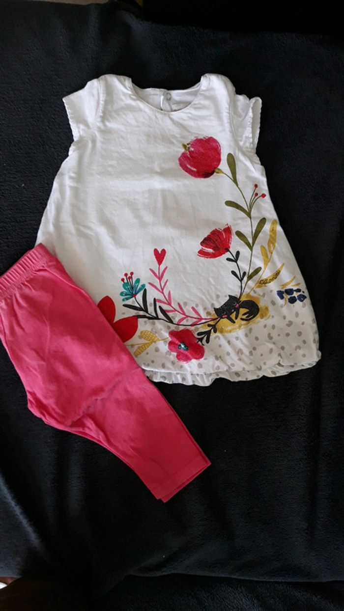 Robe + legging Catimini 6 mois