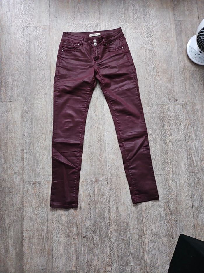 Pantalon enduit cache cache Bordeaux