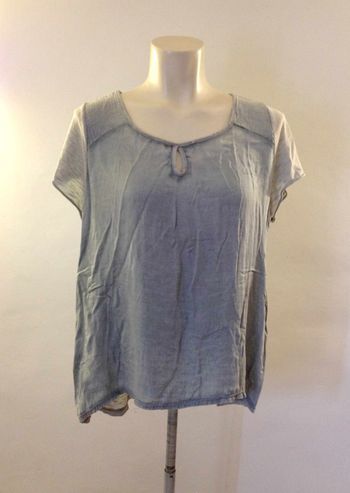 Tee shirt ample bleu clair nuancé manches courtes look féminin