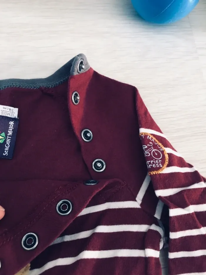 Ensemble pantalon + t-shirt manches longues 12 mois Sergent major - photo numéro 3