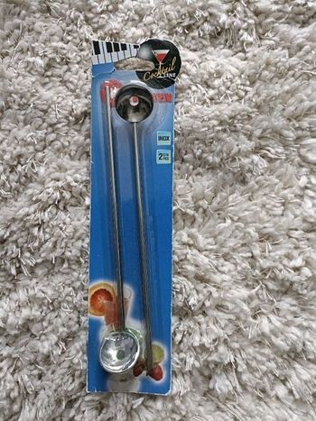 2 agitateurs et cuillères à cocktail en inox