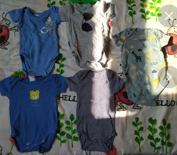 Lot 5 bodies 3 mois manches courtes