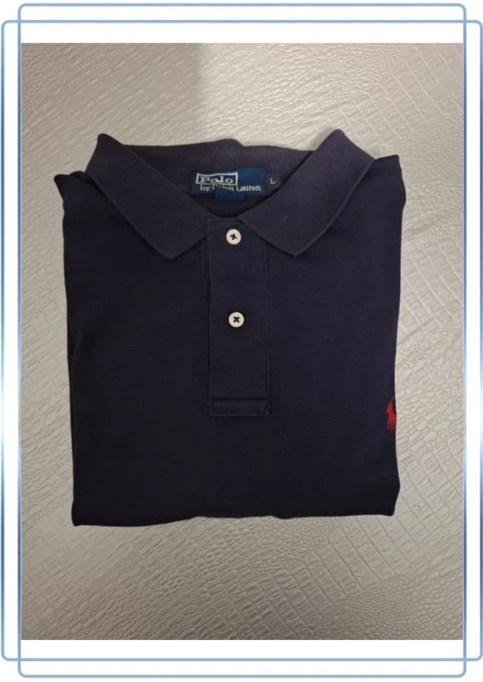 Polo Ralph lauren bleu foncé - taille L - brodé - 100% coton (29) - photo numéro 9