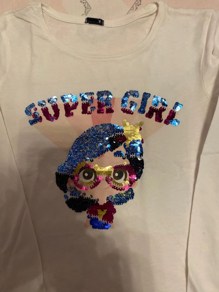 Tee shirt manches longues kiabi taille 8 ans - photo numéro 2