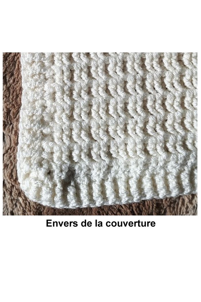 Couverture bébé "CÂLINE" fait main au crochet - photo numéro 3