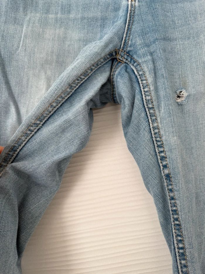 Jean slim skinny taille haute bleu clair délavé uni basique simple - photo numéro 6