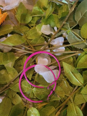 Créole boucles d'oreilles rose fluo femme