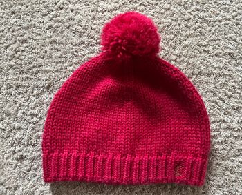 Bonnet avec pompon fuchsia Petit Bateau taille 51