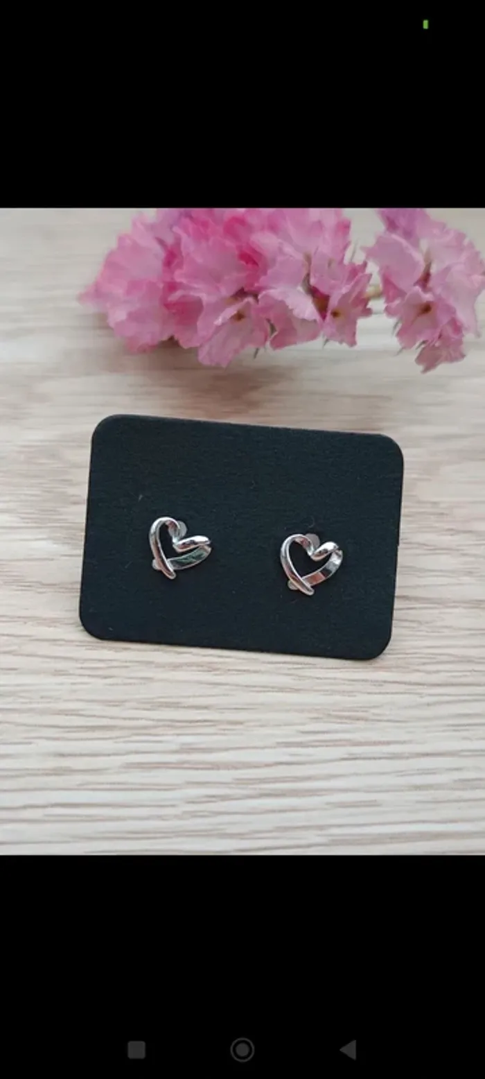 Boucles d'oreilles cœur argent 925 - photo numéro 2