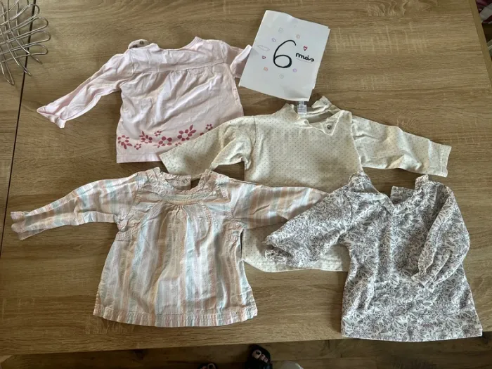 Lot de 4 hauts manches longues 6 mois
