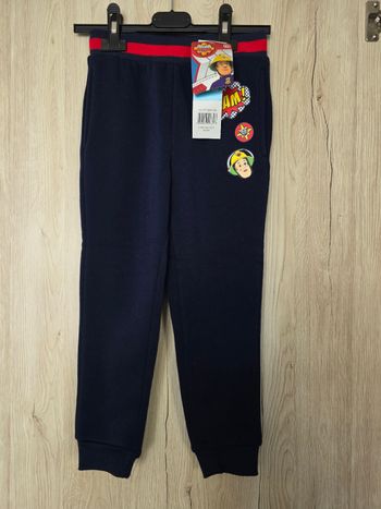 BAS DE JOGGING GARÇON 👦 SAM LE POMPIERS 🚒 FIREMAM BLEU MARINE NEUF AVEC ÉTIQUETTE DESSUS TAILLE 6ANS