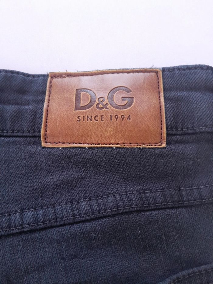 Jean slim taille basse Dolce&Gabbana reteinté en noir - photo numéro 3