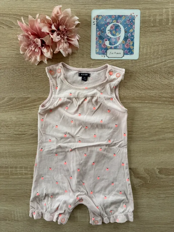 Combi short rose avec pommes Kiabi 9 mois TBE