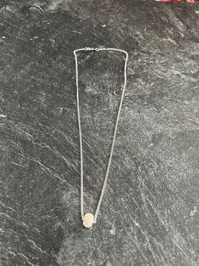 Chaîne argent avec pendentif strass