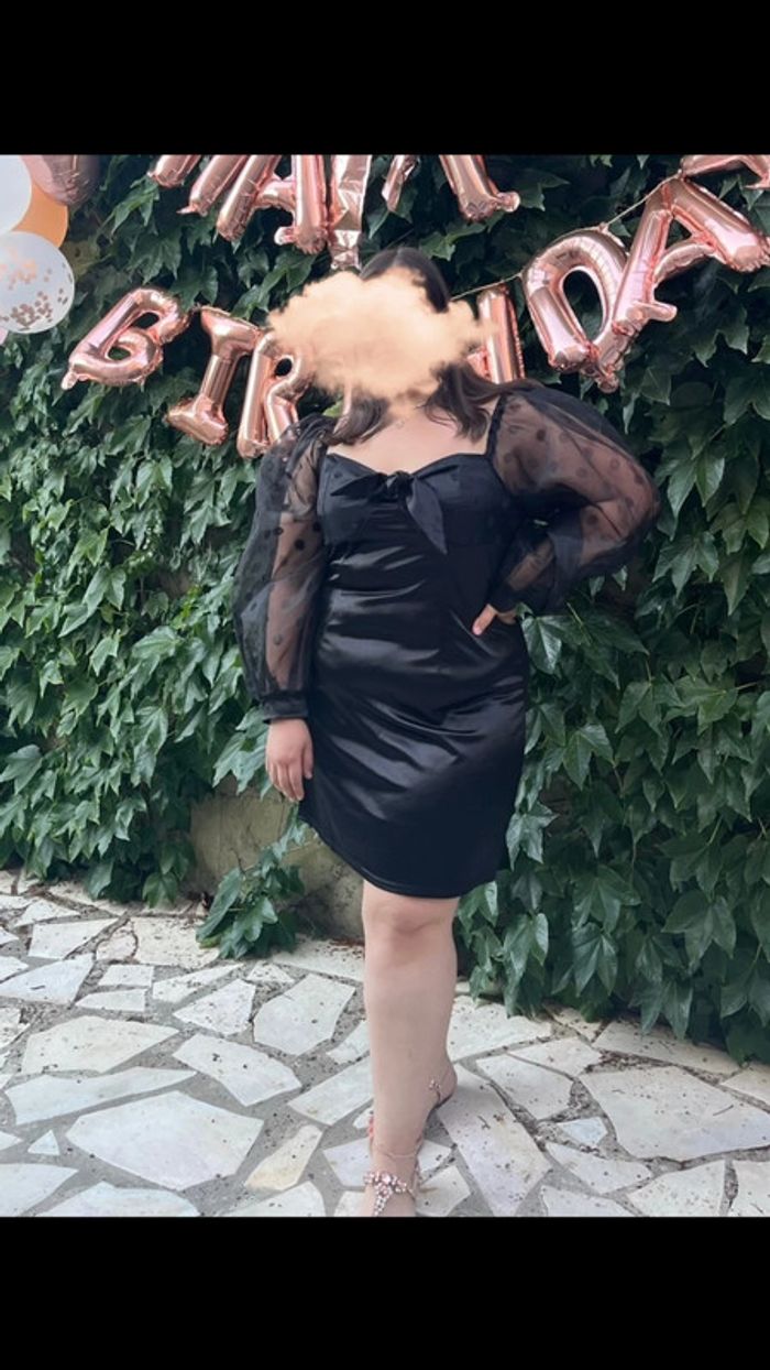 Robe noir satin Shein