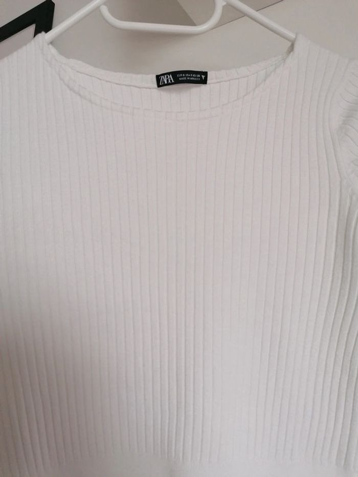 Haut côtelé manches longues Zara taille S - photo numéro 2