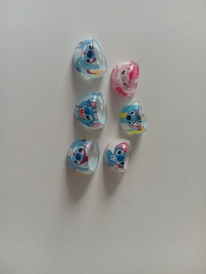 Lot de 6 bagues stitch - photo numéro 2