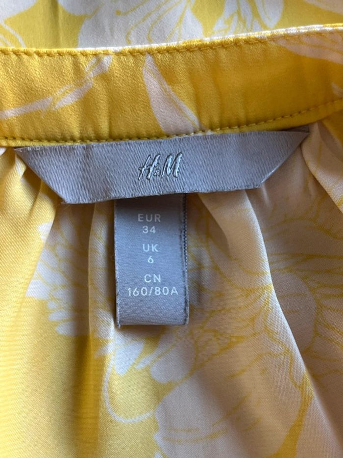 Blouse oversize jaune à fleurs H&M XS - photo numéro 6