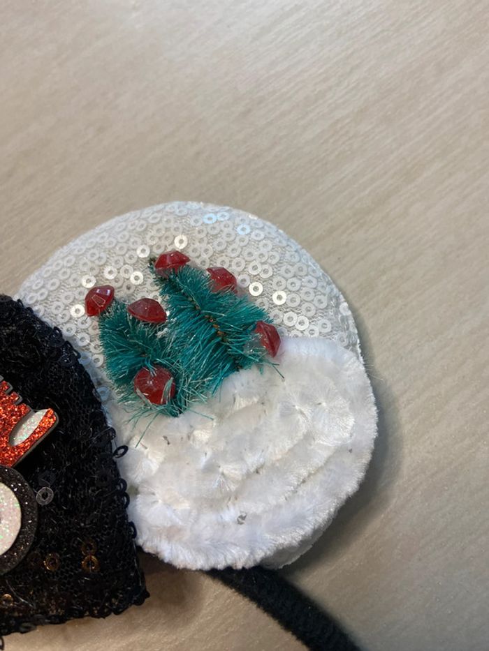 Serre tête oreille de Mickey de noël à sequin, paillettes - photo numéro 4
