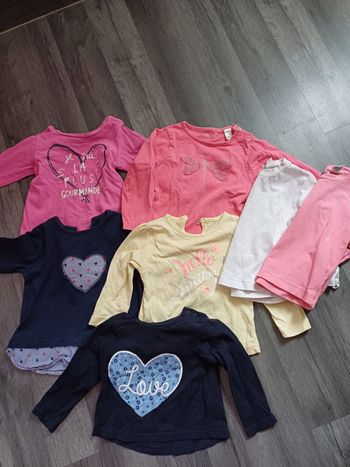 Lot t shirt manches longues 12 mois