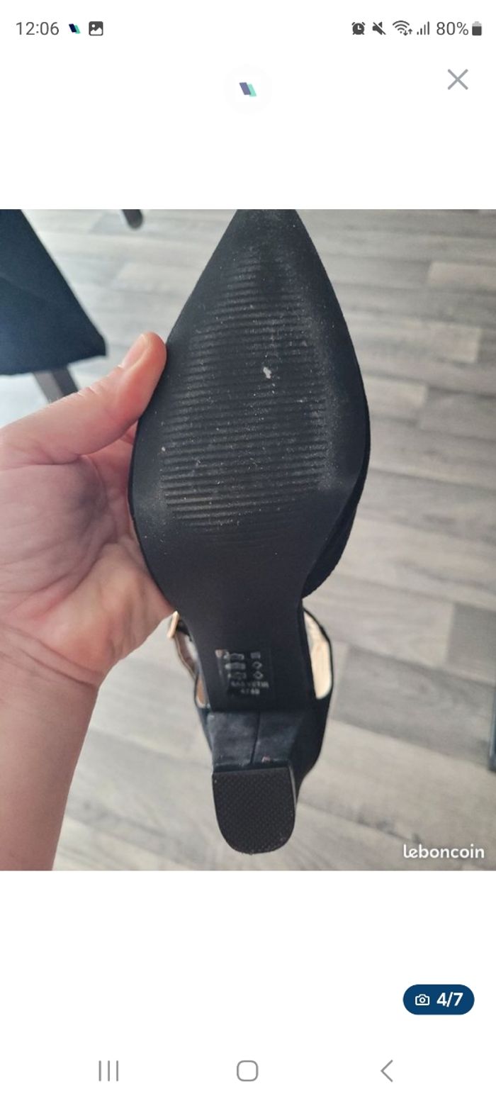 Paire d'escarpin noir à talon Gémo-Pointure 37 - photo numéro 4